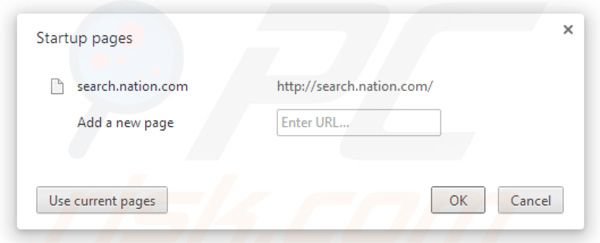 Nation Search Homepage bei Google Chrome