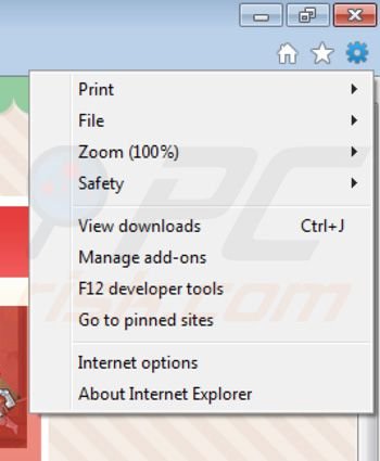 Removing Arcadeparlor from Internet Explorer extensions step 1