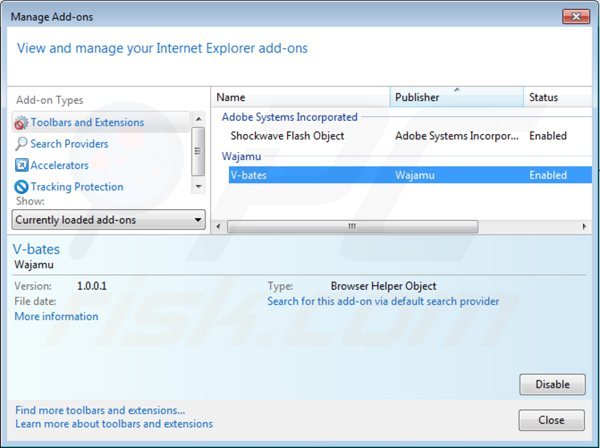 Removing dailyofferservice ads from Internet Explorer step 2