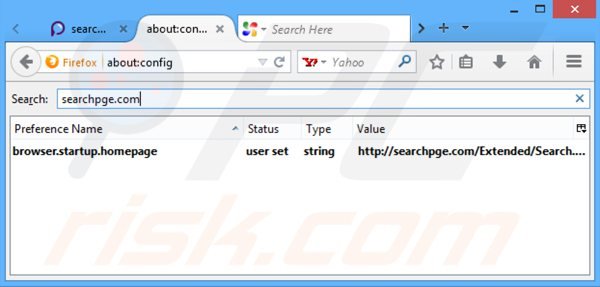 Removing searchpge.com from Mozilla Firefox default search engine