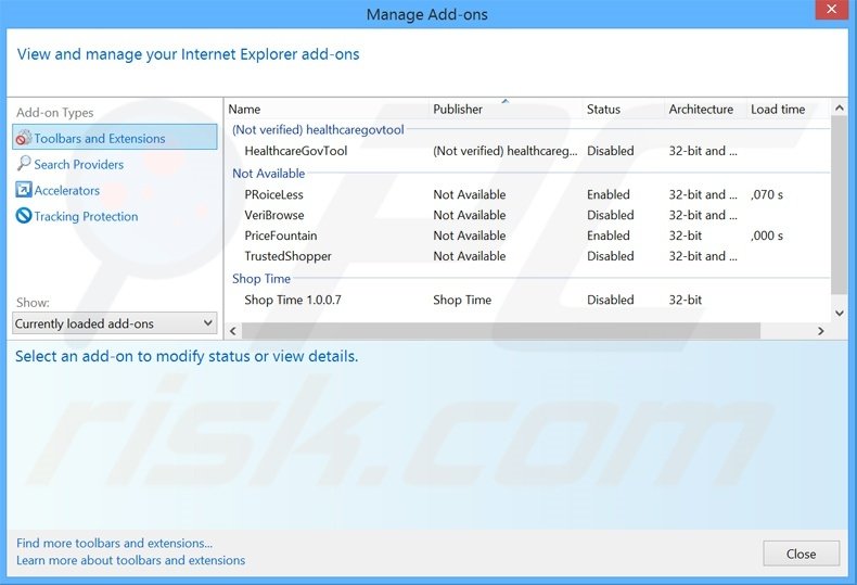Removing EpsanDrive ads from Internet Explorer step 2