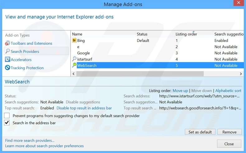 Removing netmahal.com from Internet Explorer default search engine
