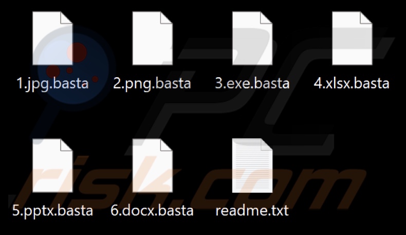Von Black Basta Ransomware verschlüsselte Dateien (.basta Erweiterung)