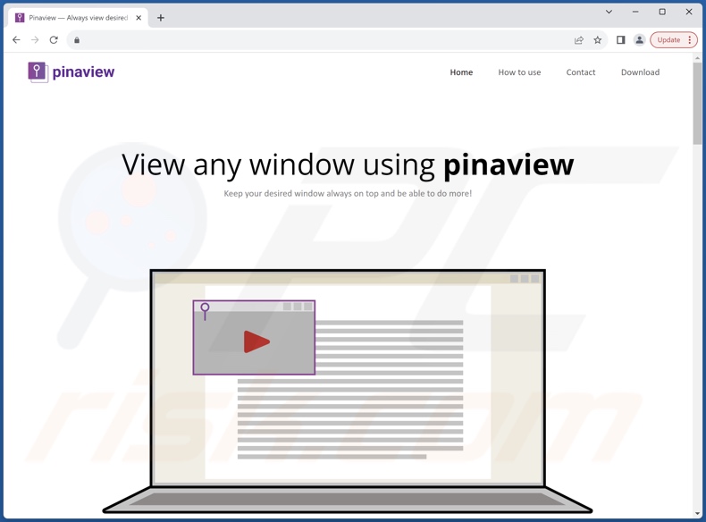 Webseite zur Förderung der Pinaview PUA