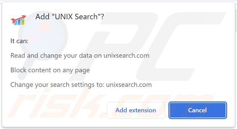 UNIX Search Browserentführer bittet um Berechtigungen