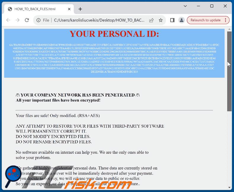 Genesis (MedusaLocker) ransomware Lösegeldforderung (HOW_TO_BACK_FILES.html) GIF