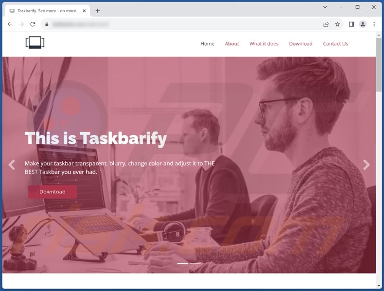 Webseite der Förderung der Taskbarify PUA