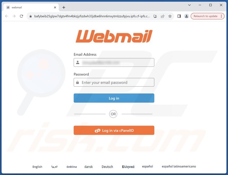 E-Mail ist fällig für die Erneuerung Betrug E-Mail gefördert Phishing-Webseite