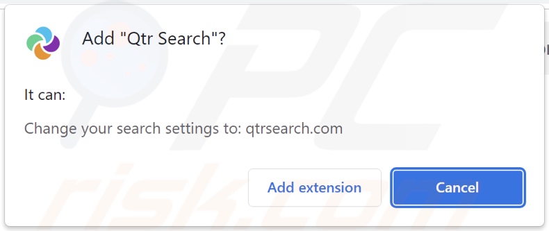 Der Qtr Search Browserentführer bittet um Berechtigungen