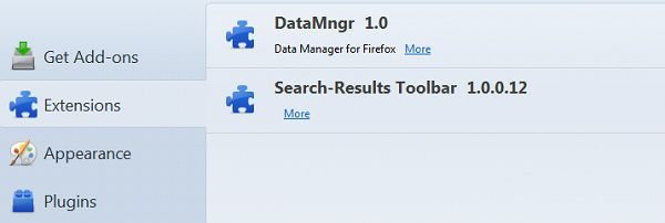 Search Results Symbolleiste Mozilla Firefox
