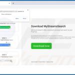Webseite zur Förderung des MyStreamsSearch Browserentführers (Chrome) 1
