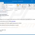 Verwendete Spam-E-Mail zur Verbreitung von Cobalt Strike Malware, welche FickerStealer in das System injiziert (Beispiel 1)