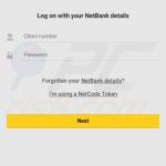 Gefälschtes NetBank (CommBank - Commonwealth Bank of Australia) Anmeldefenster wird von FluBot Malware angezeigt