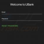Gefälschtes UBank Anmeldefenster wird von FluBot Malware angezeigt