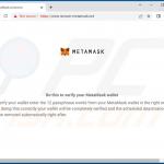 Phishing-Seite mit dem Thema Metamask - recover-metamask.net