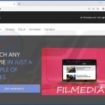 Filmedia Adware-fördernde Webseite (Beispiel 1)