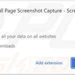 Cookie-auffüllende Browsererweiterung bittet um vershiedene Genehmigungen (Vollseitige Screenshot-Aufnahme - Screenshotting)