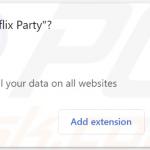Cookie-auffüllende Browsererweiterung bittet um vershiedene Genehmigungen (Netflix Party)
