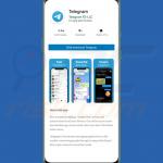 Gefälschte Seite fördert eine Telegram App
