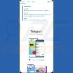 Gefälschte Seite fördert eine Telegram App