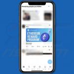 X-Beitrag (Tweet), der für den Betrug „Ethereum (ETH) Reward Program” wirbt 2