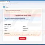 Cloud Subscription Paused gefälschte Cloud-Warnseite