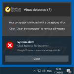Das Norton Abonnment ist heute abgelaufen Pop-up-Betrug gefördert durch Browserbenachrichtigungen (Beispiel 4)