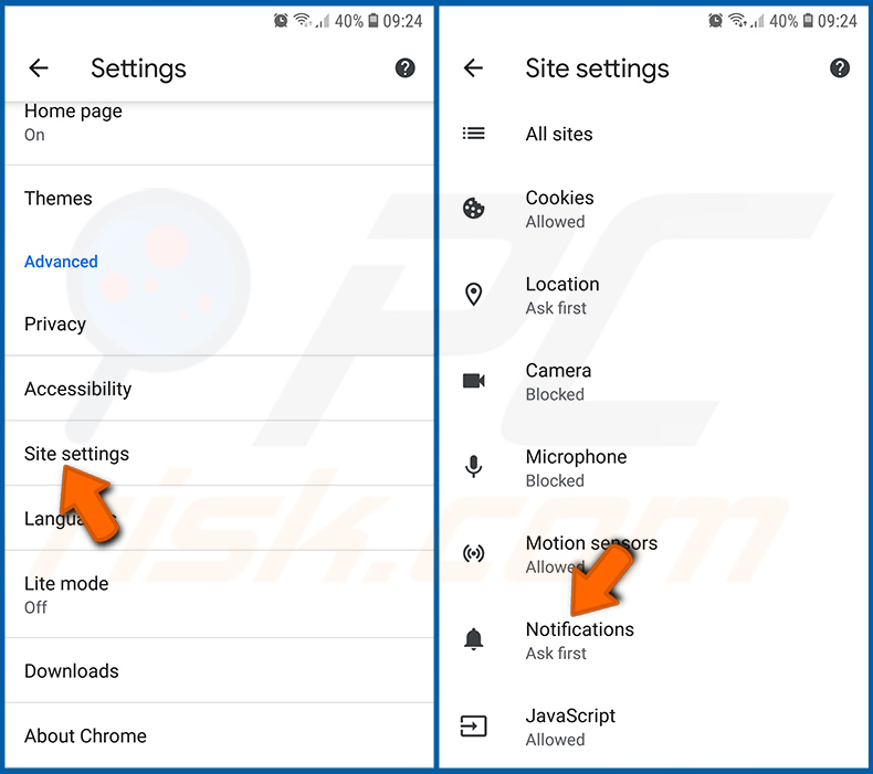 Den Verlauf des Chrome Internetbrowsers im Android Betriebssystem löschen (Schritt 2)