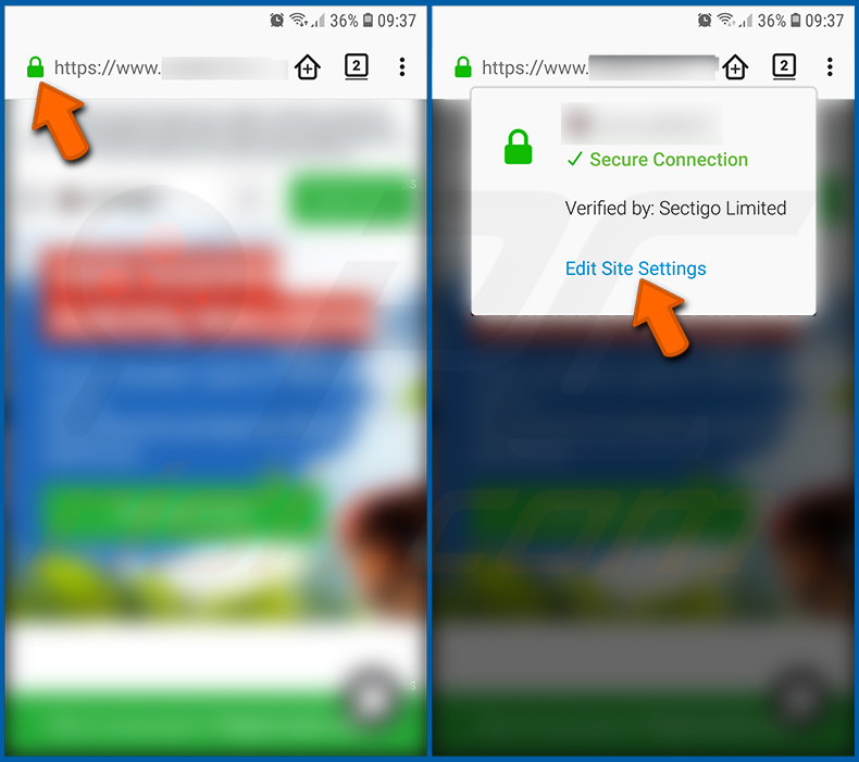 Disable browser notifications in the Firefox web browser in the Android operating system (step 1)