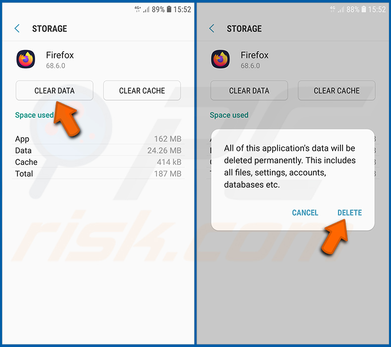 Browserbenachrichtigungen im Firefox Internetbrowser im Android Betriebssystem deaktivieren (Schritt 3)