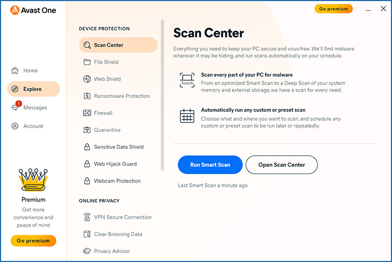 Avast One Scan-Merkmal