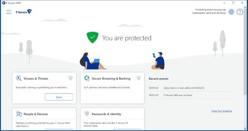 Aussehen des F-Secure Anti-Virus