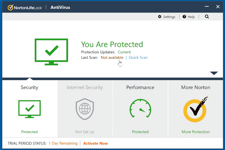 Norton AntiVirus Plus Aussehen (GIF)