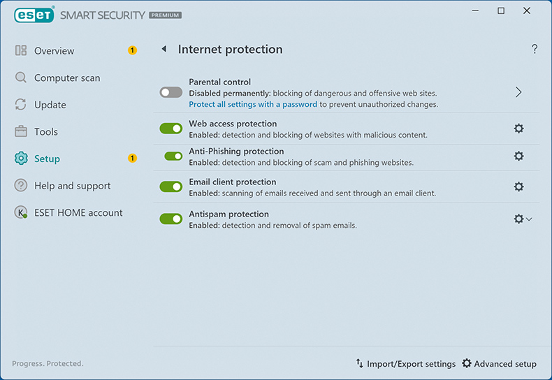 ESET NOD32 Antivirus Internetschutz