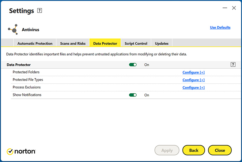 Norton AntiVirus Plus Datenschutz