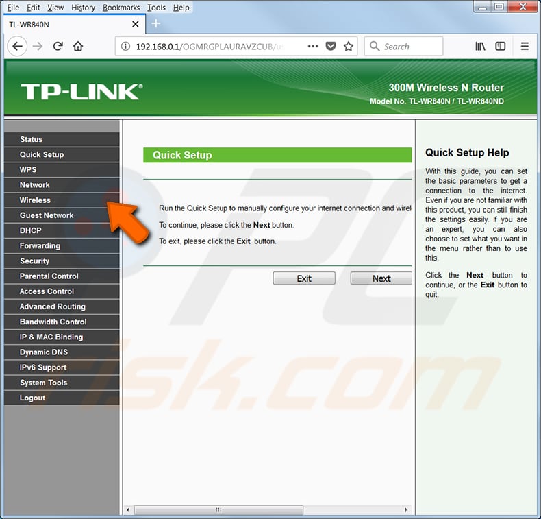 find your wi-fi password tp link tl-wr540n router step 1