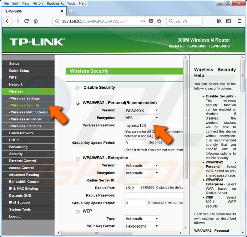 Finden Sie Ihr Wi-Fi-Passwort tp link tl-wr540n Router Schritt 2