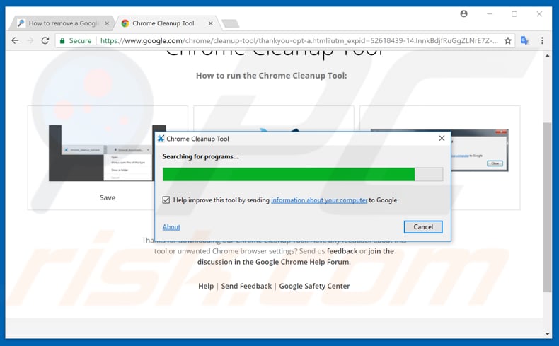 Machen Sie Ihr Google Chrome schneller mit Chrome Cleanup Tool Schritt 1