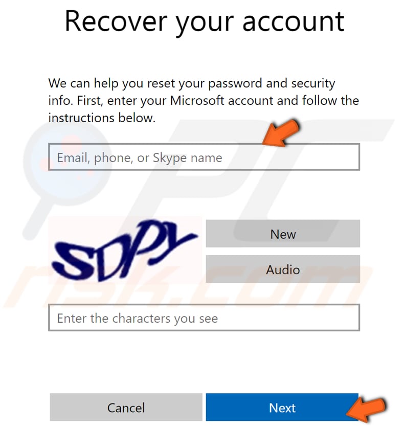 Wie Sie Ihr Windows 10 Passwot mit dem Microsoft Live Accounts-Passwort-Reset-Werkzeug zurücksetzen Schritt 2