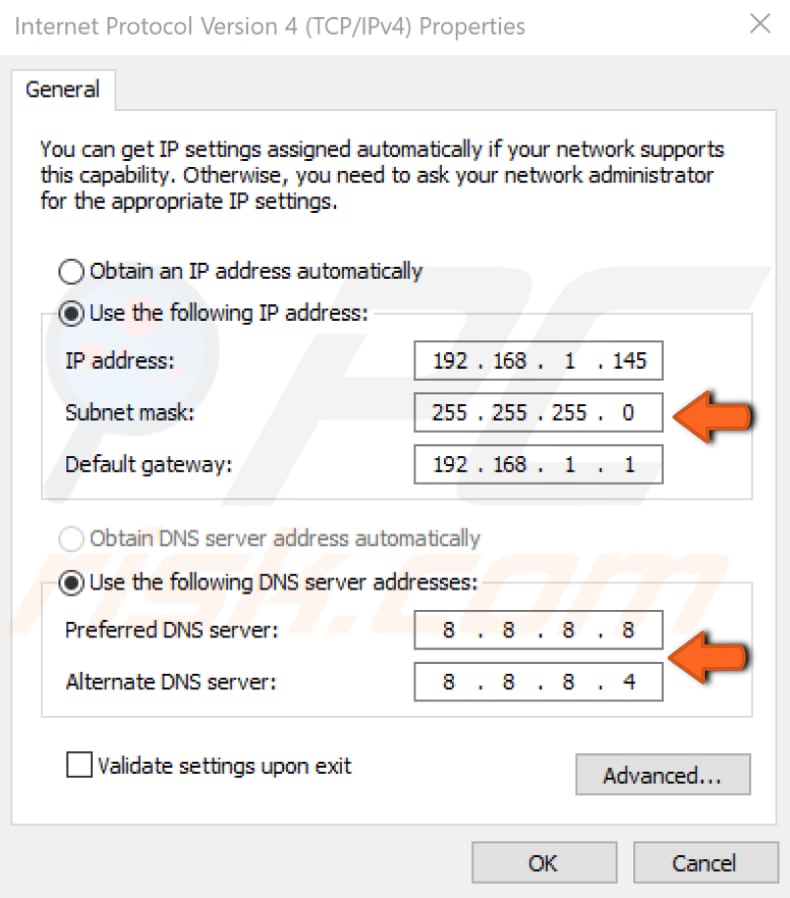 set your IP address manually step 5