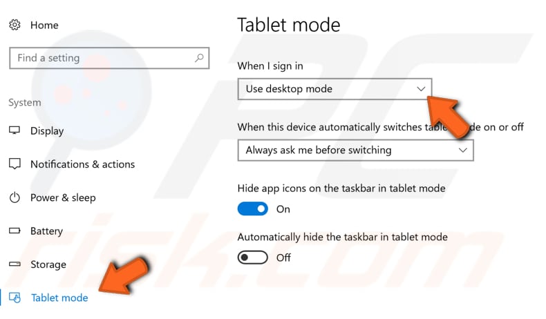 Deaktivieren Sie den Tablet-Modus Schritt 3