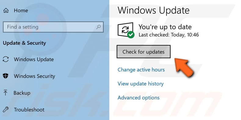 Aktualisieren Sie Windows Schritt 2