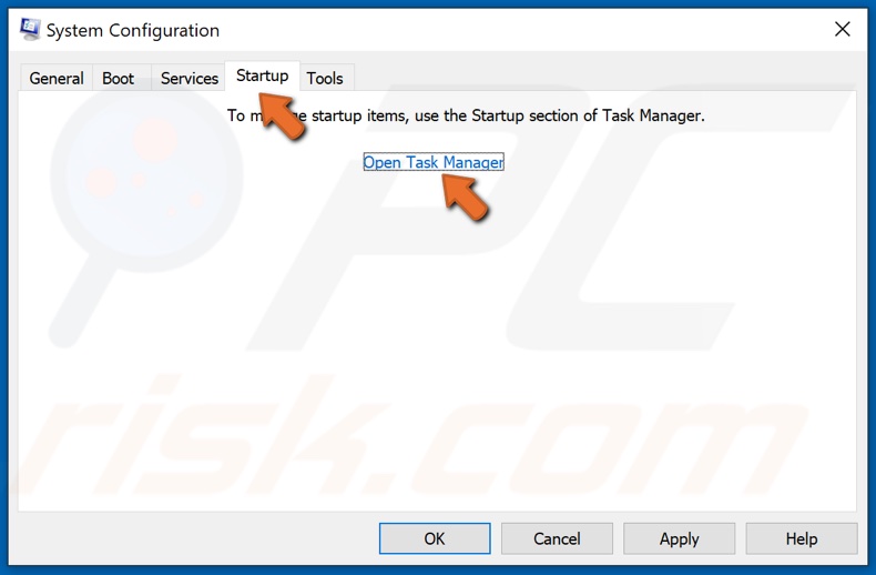 Gehen Sie auf die Registerkarte Start und klicken Sie auf Task-Manager öffnen