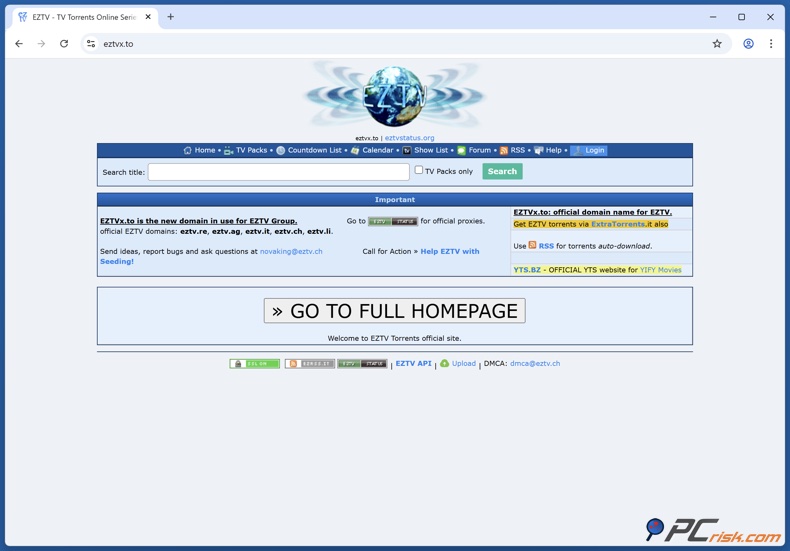 EZTV Startseite