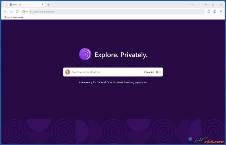 Tor-Browser-Startseite