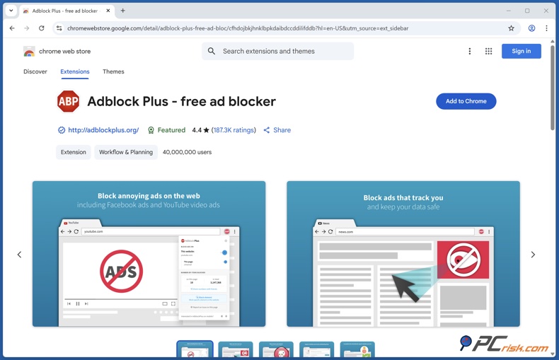 Adblock Plus Chrome Erweiterung