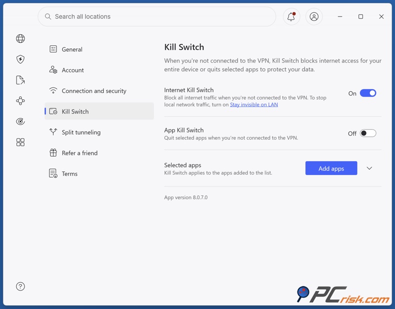 NordVPN Kill-Switch aktivieren