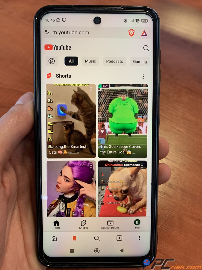 YouTube im Brave-Browser