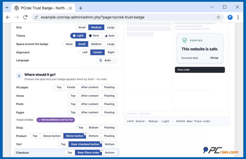 Trust-Badge-Einstellungen für WooCommerce