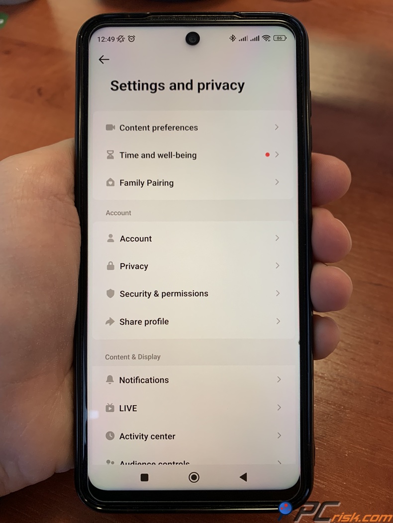 TikTok Einstellungen und Datenschutz